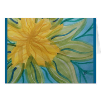 Vivid abstract watercolor yellow flower