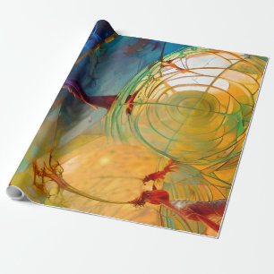 Vivid abstract with weird forms wrapping paper
