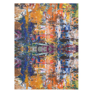 Vivid Abstraction – Oil Paint Chaos on Artist’s Pa Tablecloth