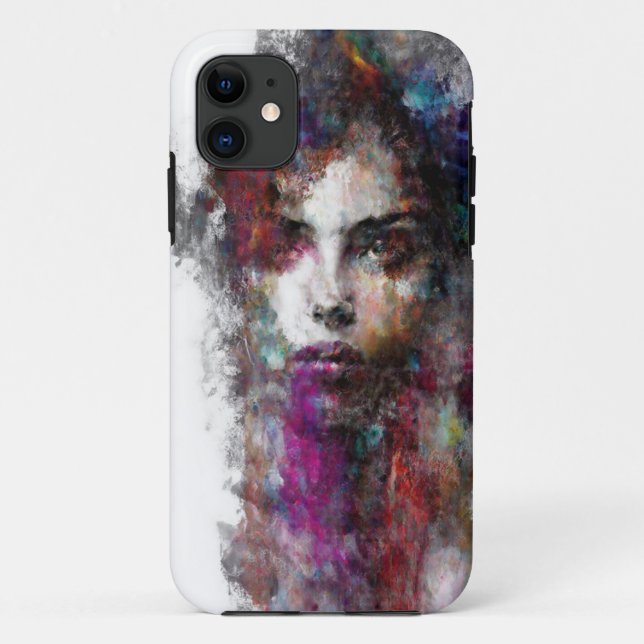 Vivid Abstrait Portrait iPhone 11 Coque (Dos)