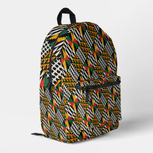 Vivid African Colours In Graphic Diamond Pattern Printed Backpack