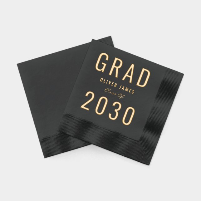 Vivid Année Moderne Graduation Party Foil serviett (Verso)