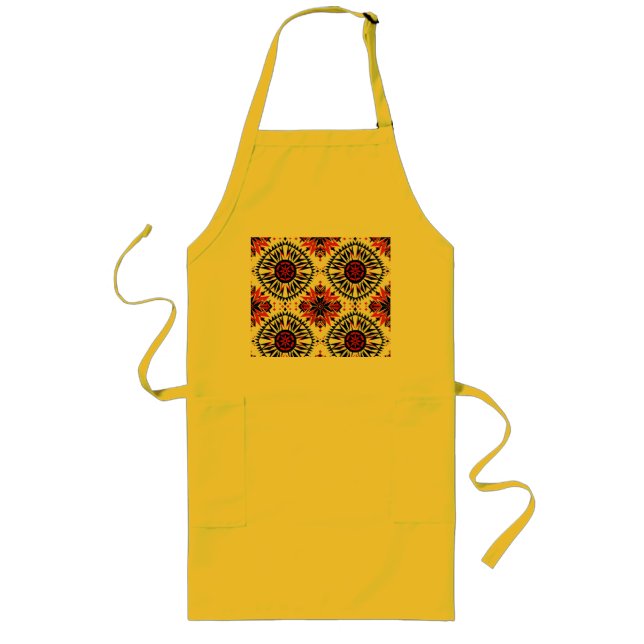 Vivid Aqua "Cosmic Interlock" Essential Cook's Apr Long Apron (Front)