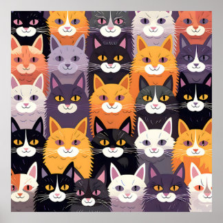 Vivid Artwork Featuring Yellow, Black, and White P Poster