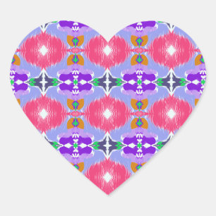 Vivid Aurora Kaleidoscope Electric Bloom Heart Sticker