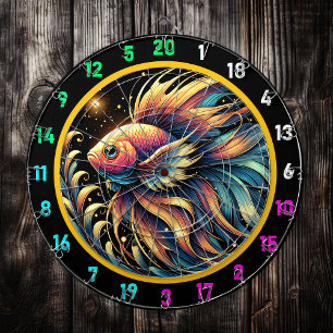 Vivid Betta Fish Dartboard Charm