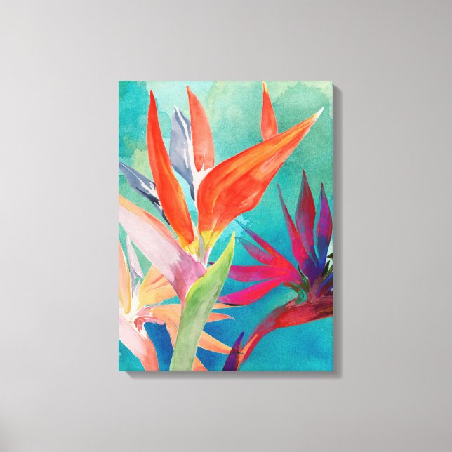 Vivid Birds of Paradise Canvas Print (Front)