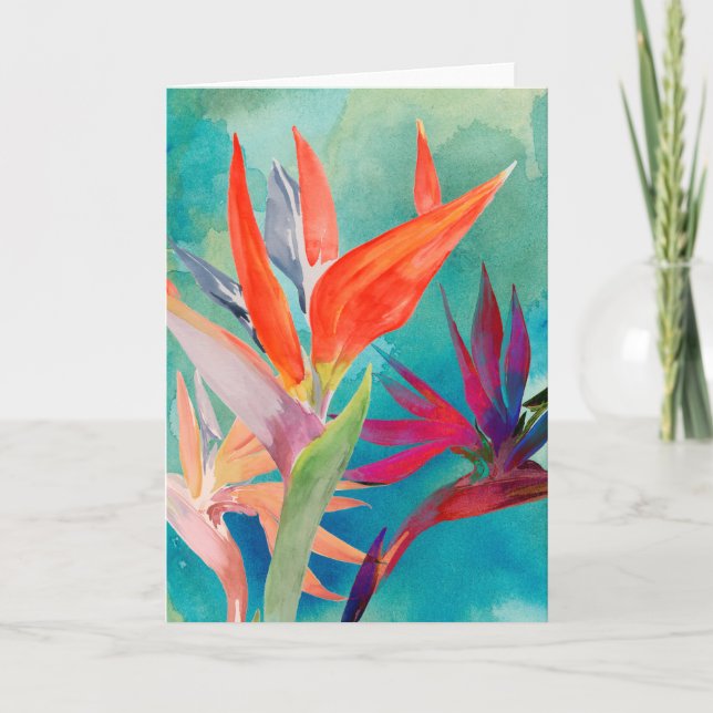 Vivid Birds of Paradise Card (Front)