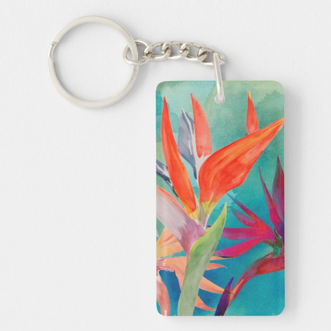 Vivid Birds of Paradise Keychain (Front)