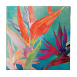 Vivid Birds of Paradise Tile<br><div class="desc">"Vivid Birds of Paradise" by Jennifer Paxton Parker. Features Birds of Paradise flowers in bright, vivid colours.</div>