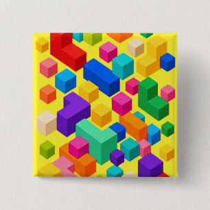 Vivid Blockscape 2 Inch Square Button