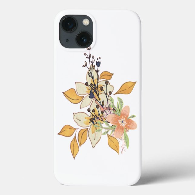 Vivid Bloom on Black iPhone Cover (Back)