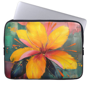 Vivid Blossom – Abstract Floral Explosion Art Laptop Sleeve