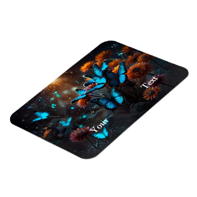 Vivid Blue butterflies Magnet (Left Side)