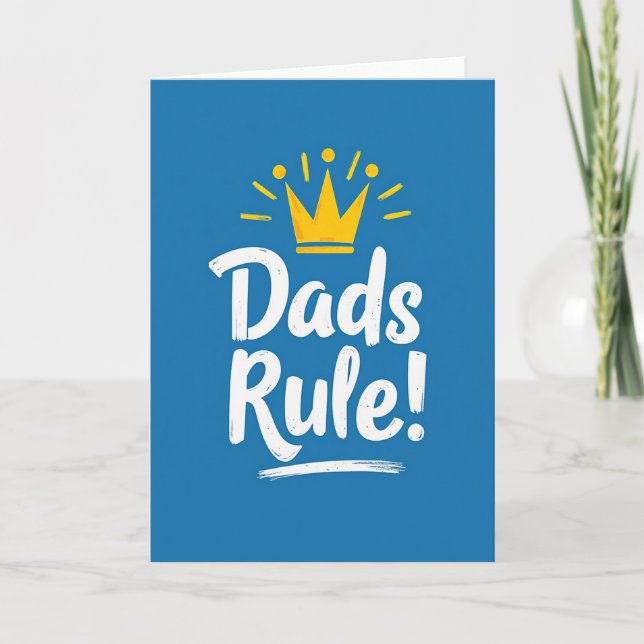 Vivid Blue Fathers Day Card (Front)