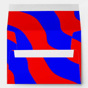 Vivid Bold Waves of Red and Blue Stripes Envelope