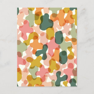 Vivid Camo Blobs Pillow Postcard