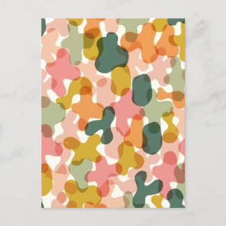Vivid Camo Blobs Pillow Postcard