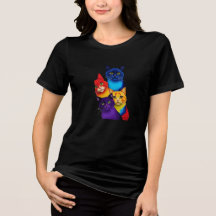 vivid cat faces t-shirt-perfect for cat lovers
