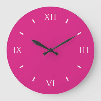 Vivid Cerise Top Colour Design Large Clock