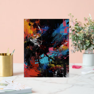 Vivid Chaos – Bold Abstract Expressionist Art Prin Acrylic Sign
