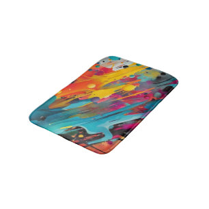 Vivid Chaos Splash Graffiti Bath Mat