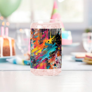 Vivid Chaos Splash Graffiti Can Glass