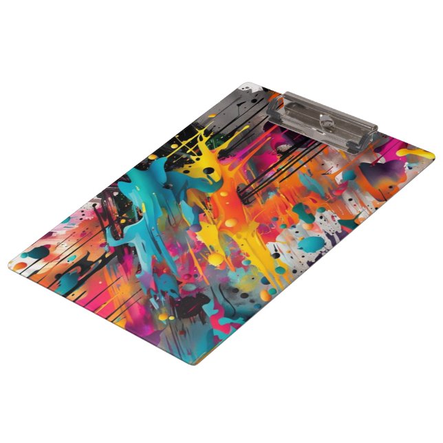Vivid Chaos Splash Graffiti Clipboard (Angled)