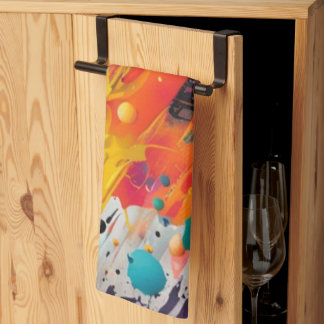 Vivid Chaos Splash Graffiti Kitchen Towel