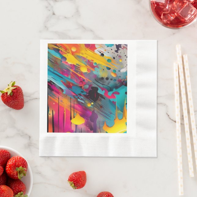 Vivid Chaos Splash Graffiti Napkin (Insitu)