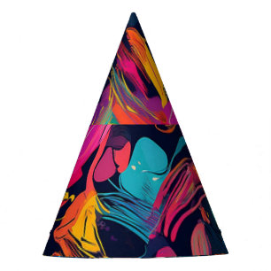 Vivid Chaos Splash Graffiti Party Hat