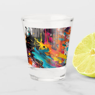 Vivid Chaos Splash Graffiti Shot Glass