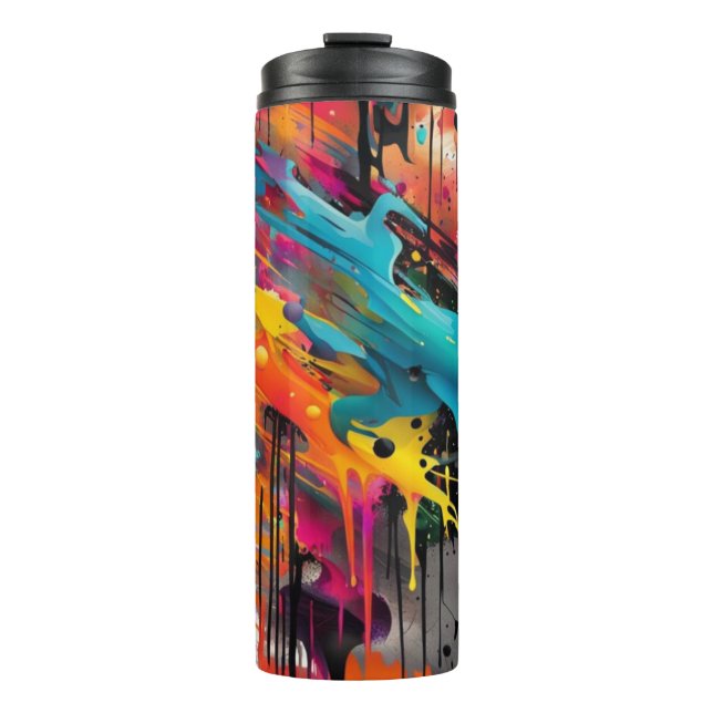 Vivid Chaos Splash Graffiti Thermal Tumbler (Front)