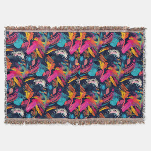 Vivid Chaos Splash Graffiti Throw Blanket