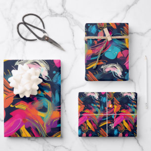 Vivid Chaos Splash Graffiti Wrapping Paper Sheet