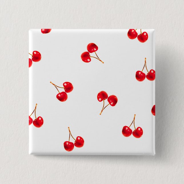 Vivid Cherry Pattern 2 Inch Square Button (Front)
