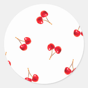 Vivid Cherry Pattern Classic Round Sticker