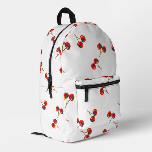 Vivid Cherry Pattern Printed Backpack