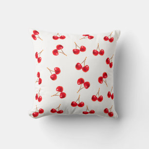 Vivid Cherry Pattern Throw Pillow