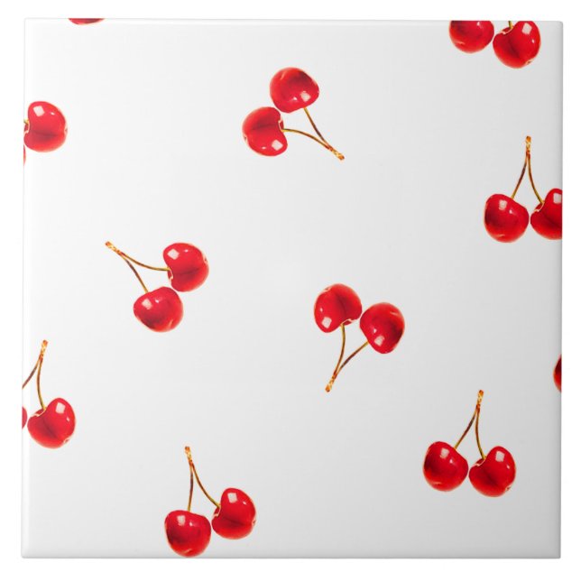 Vivid Cherry Pattern Tile (Front)
