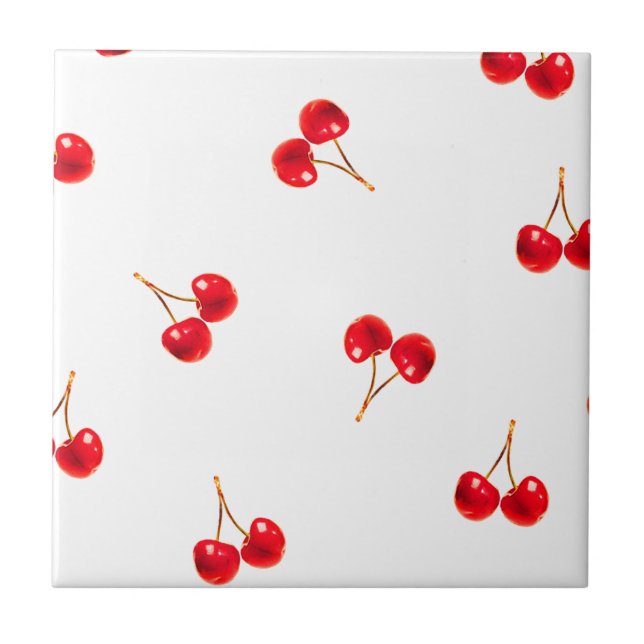 Vivid Cherry Pattern Tile (Front)