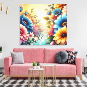 Vivid Colour Flowers Canvas Print