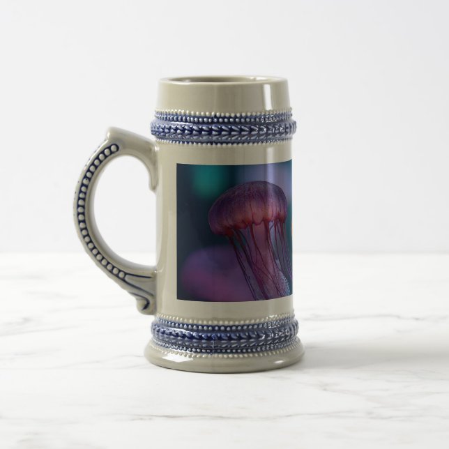 Vivid colour jellyfish beer stein (Left)