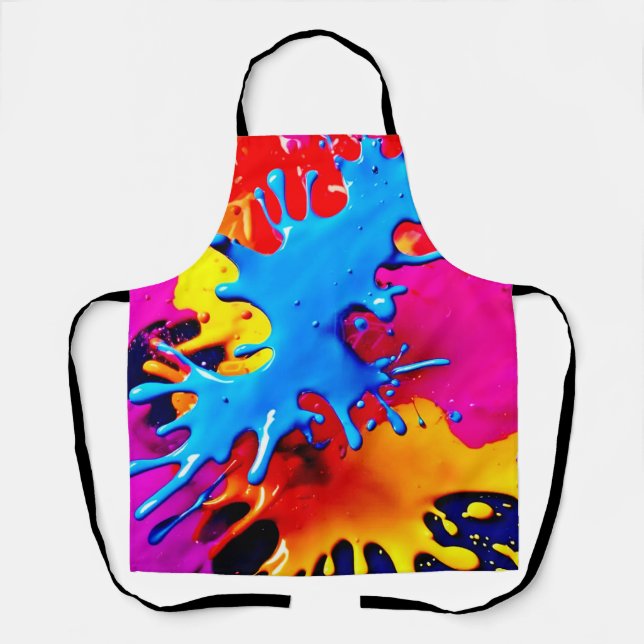 Vivid Colour Splash Art Apron (Front)