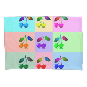 Vivid Colourful Cherries - Pop Art   Pillowcase