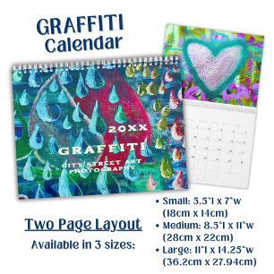 Vivid Colourful Graffiti Street Art Photography - Calendar