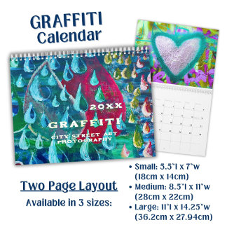 Vivid Colourful Graffiti Street Art Photography - Calendar