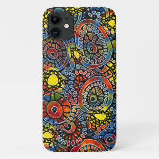 Vivid Colourful Oval Corals Original Abstract Art iPhone 11 Case