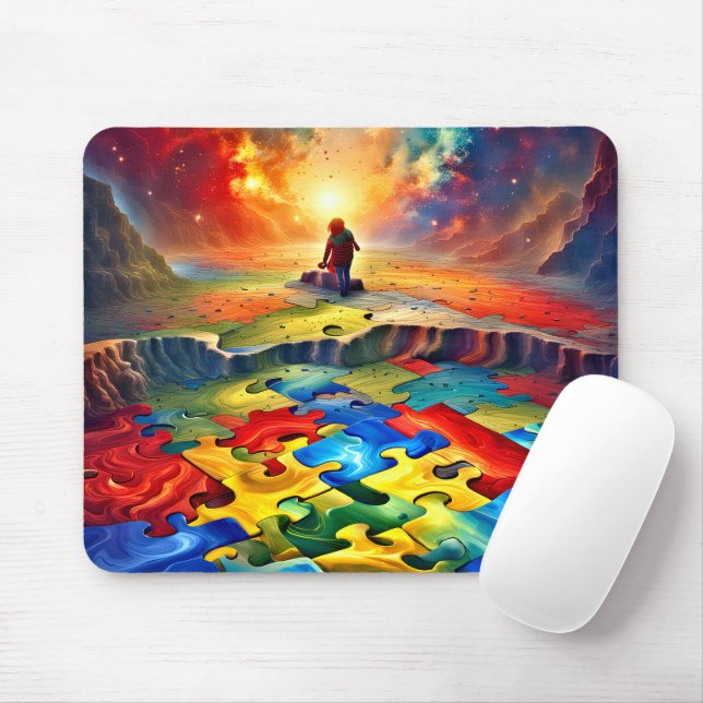 Vivid Colours Autism Mom Mousepad (With Mouse)