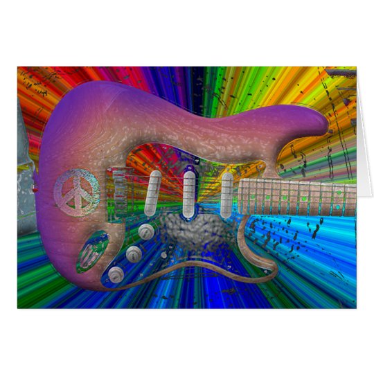 Vivid Colours Peace Guitar Card